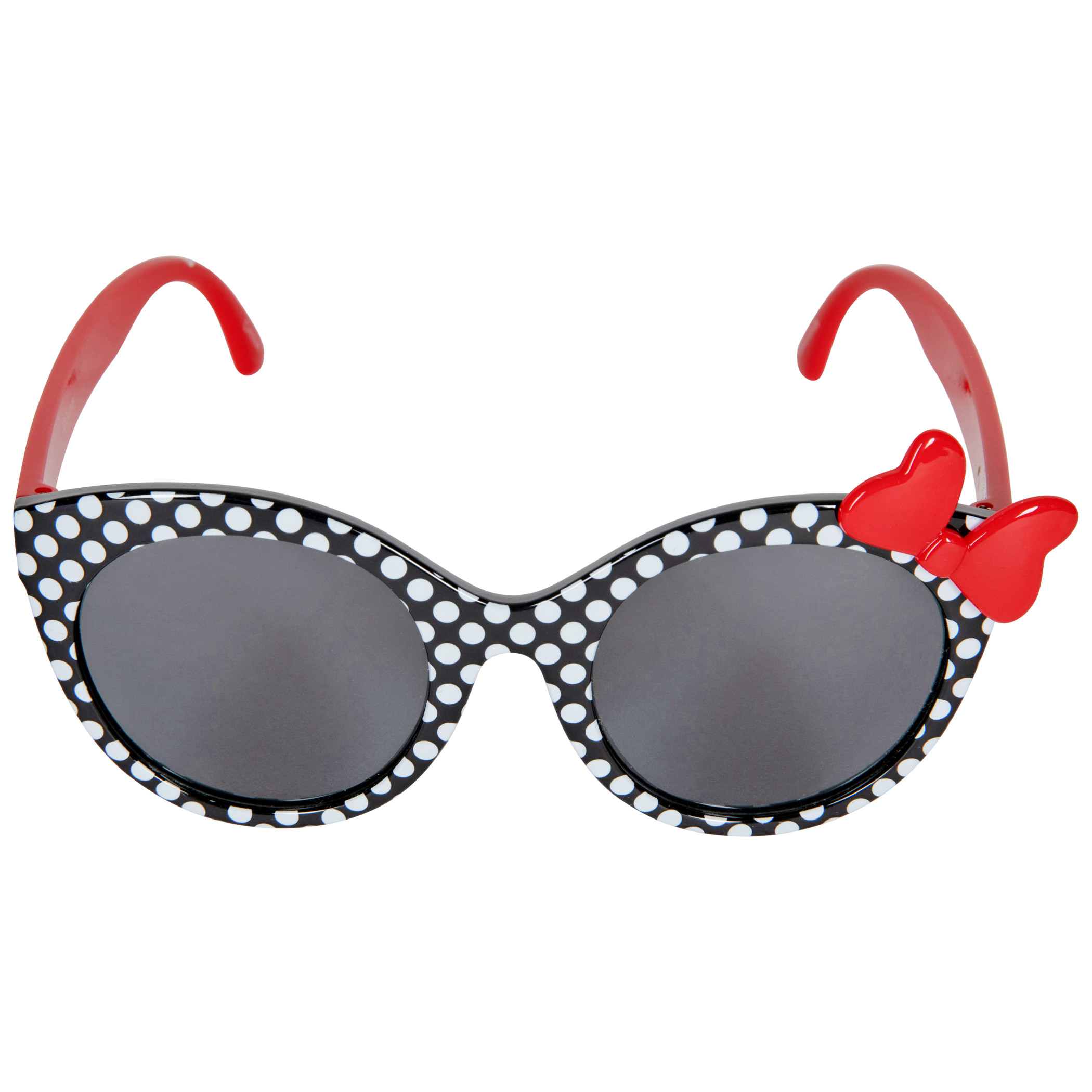 Disney Minnie Mouse Dark Polka Dot Print Adult Sunglasses with Bow